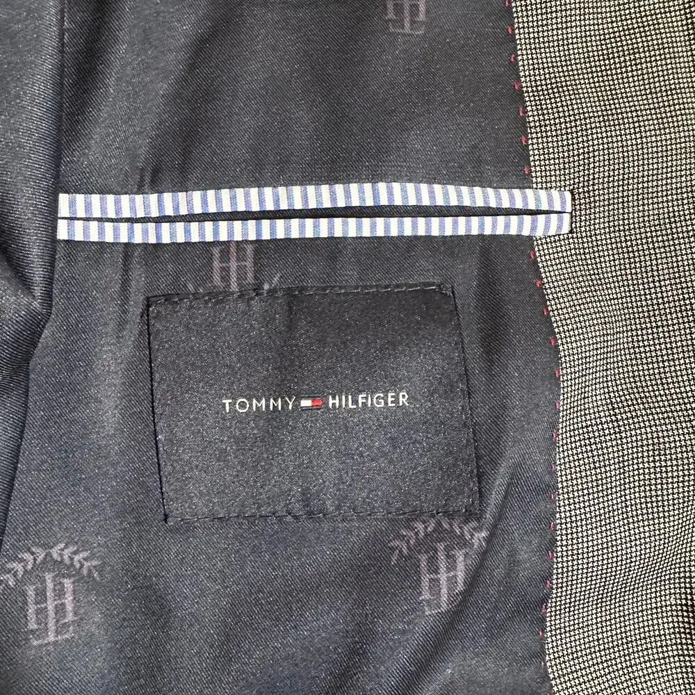 Tommy Hilfiger New Mens Wool Blend Blazer Sport Jacket Houndstooth 40R Corp Core